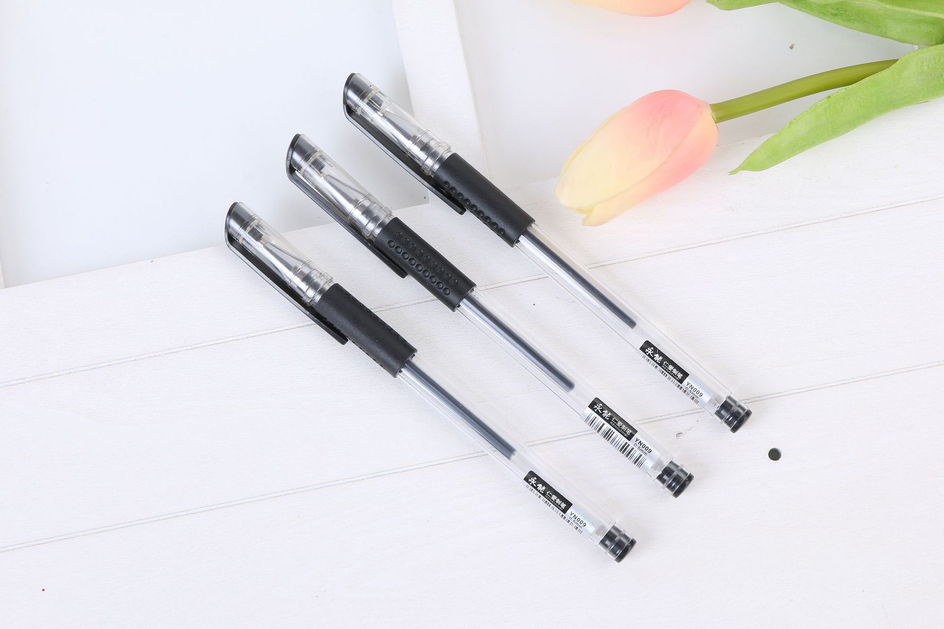 50支袋装欧标中性笔塑料透明笔杆学生考试笔商务办公文具一件代发