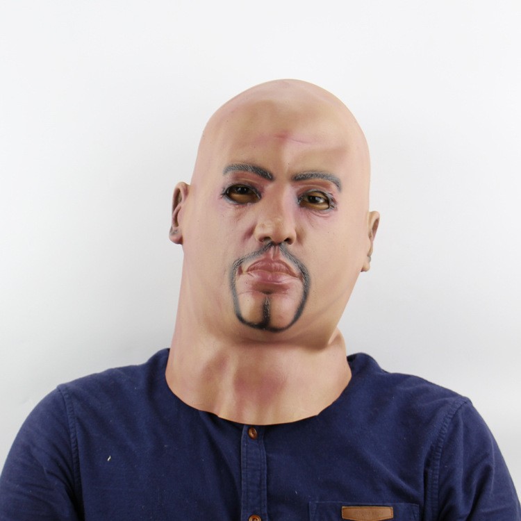 万圣节搞怪光头大哥头套亚马逊外贸恐怖鬼搞笑道具乳胶面具批发