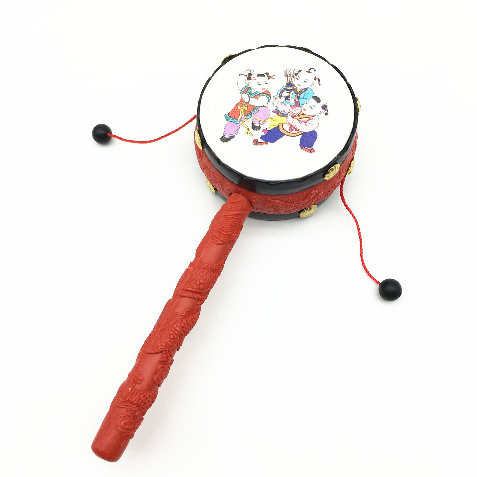 厂家直供 大号皮鼓拨浪鼓 儿童摇摇鼓 跑江湖庙会儿童玩具响鼓