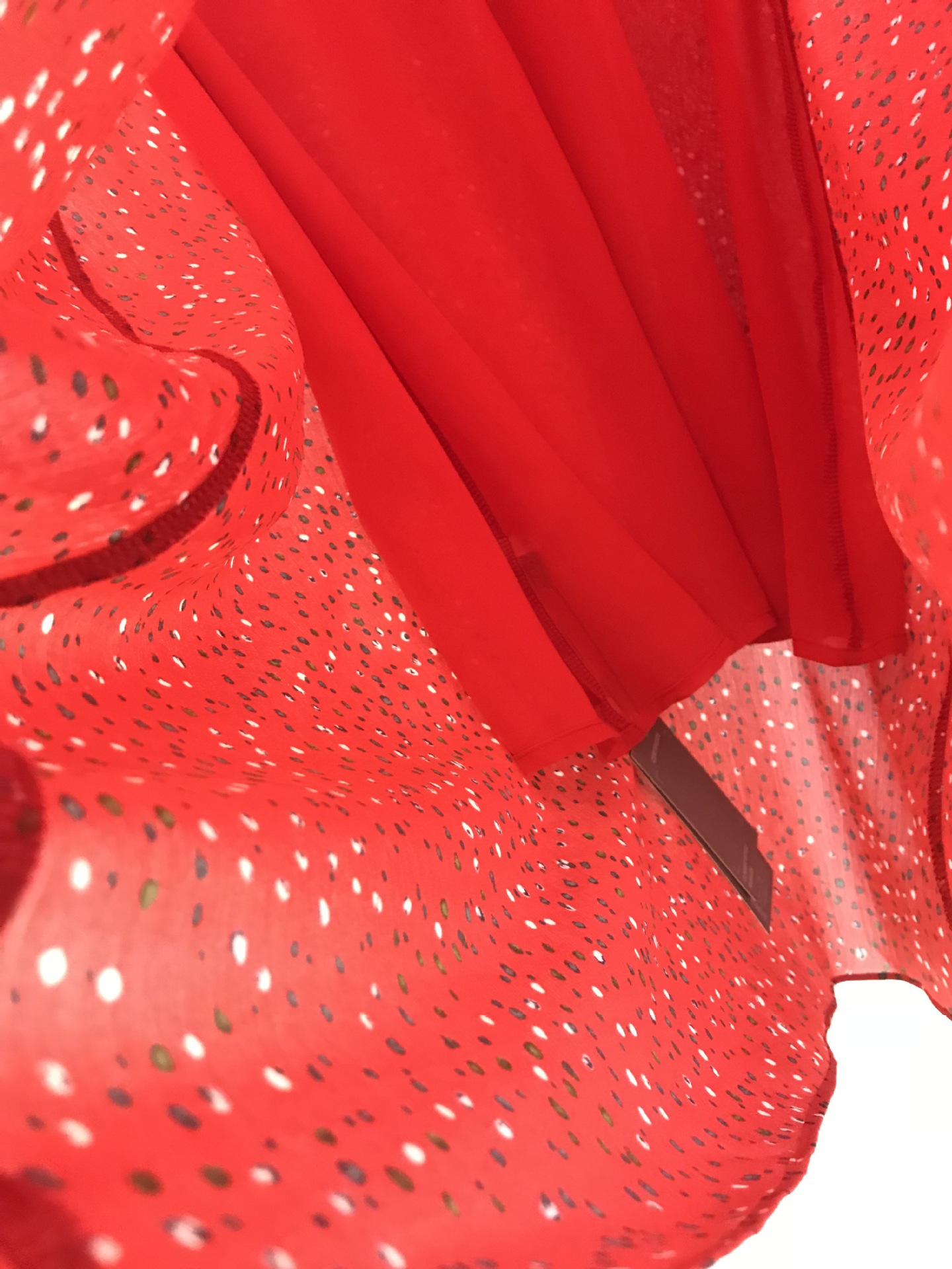 2019夏季新品ins风果酱红韩版v领小碎花连衣裙