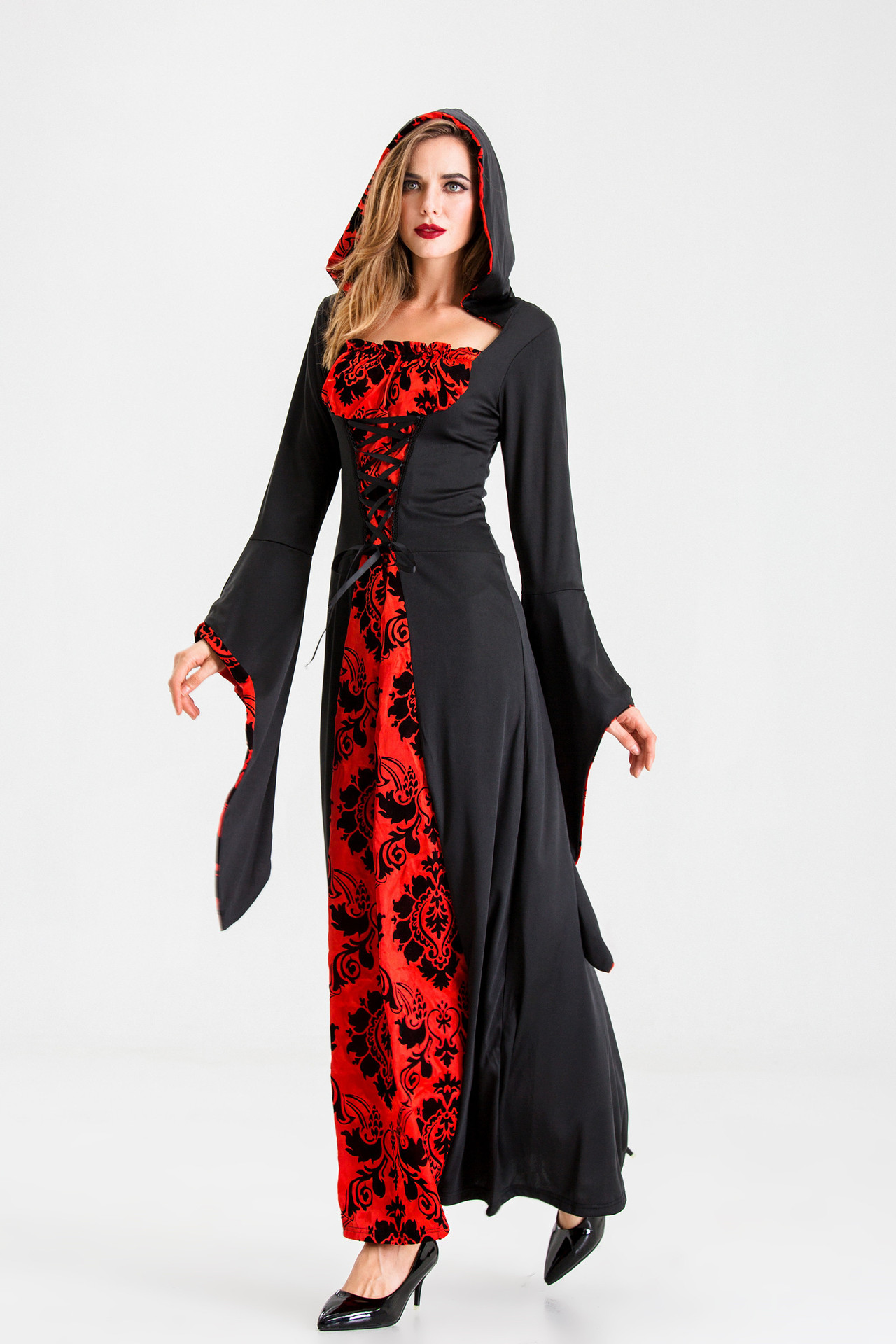 新款万圣节黑红色鬼新娘服装吸血鬼化妆舞会舞台装ds演出服批发