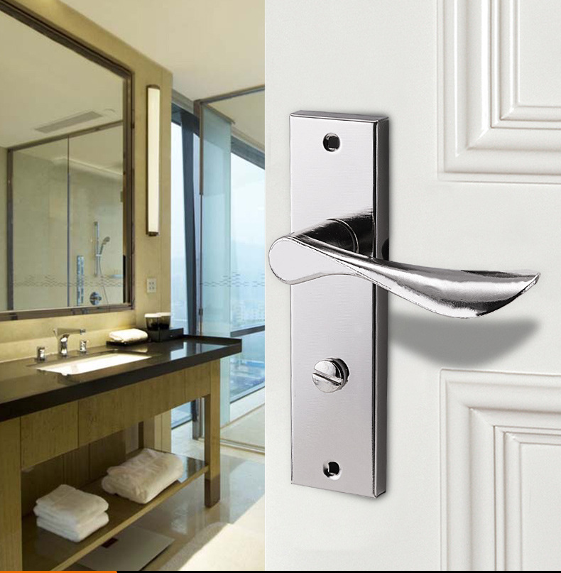 卫生间门执手锁 浴室厕所五金门锁 室内卫浴无钥匙洗手间锁具厂家