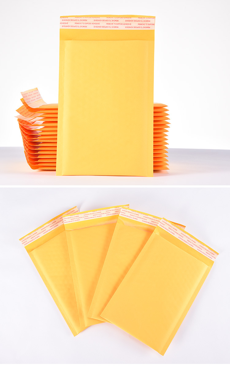 黄色牛皮纸气泡袋物流泡沫信封袋防震包装袋服装气泡膜快递袋定制