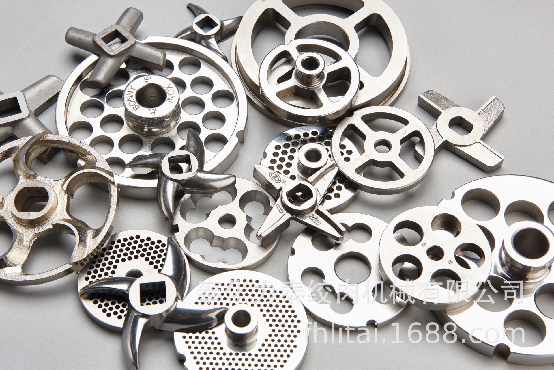 绞肉绞切机配件出肉刀圆孔网筛片刀盘十字四刃绞切刀孔板档定动刀