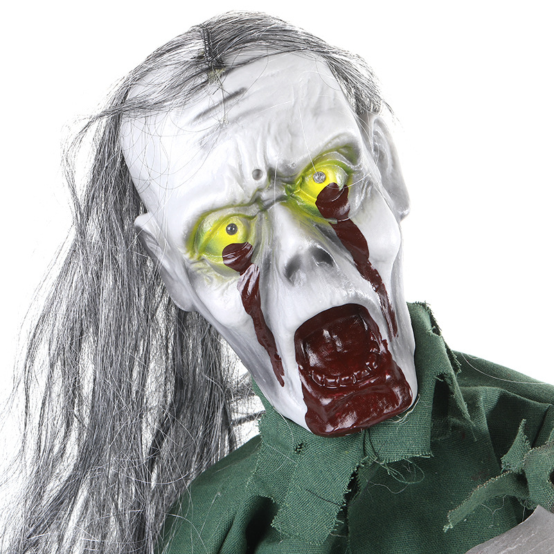 鬼屋装置带头发摇摆带音效整蛊搞怪半身鬼带发半身鬼整人玩具