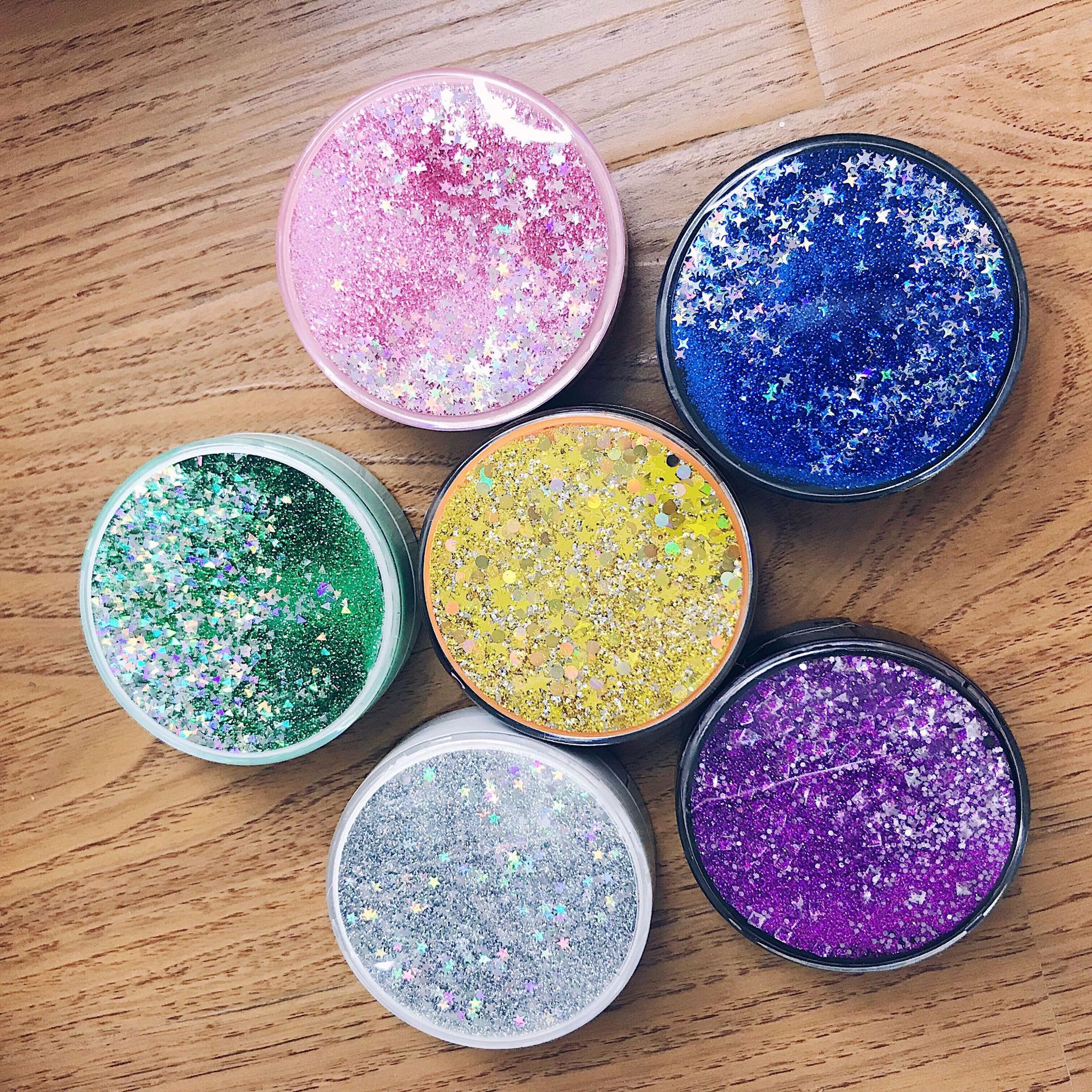 流沙闪粉星星隐形眼镜盒女美瞳糖果色小清新隐形眼镜伴侣盒护理盒