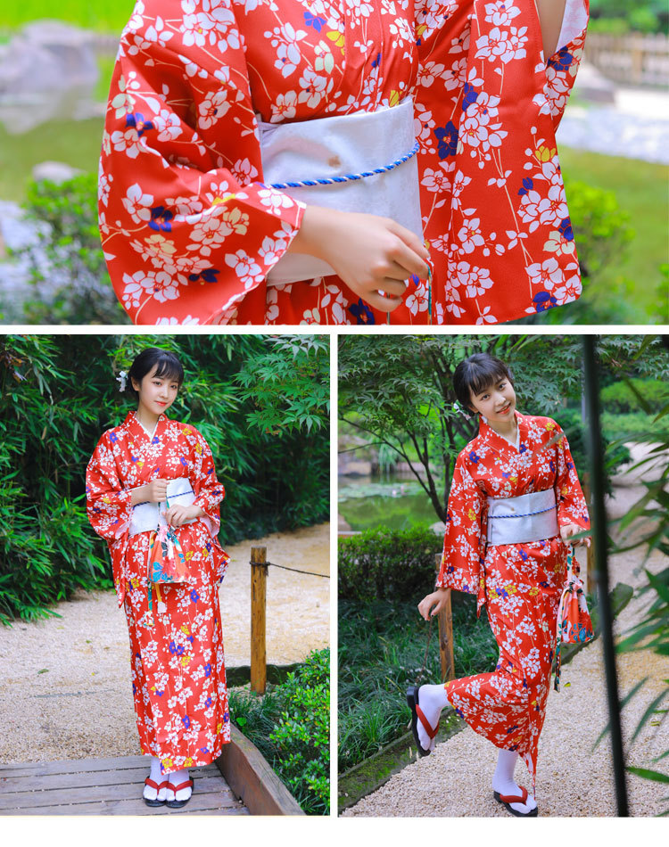 日本和服女正装和服免熨烫 材质日系小纹和服摄影写真影视和服