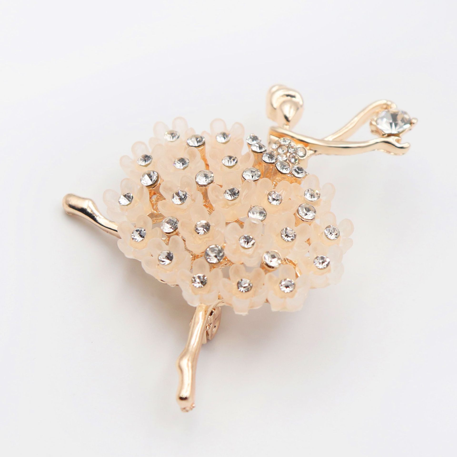 新款女士优雅芭蕾舞女胸针镶钻合金胸针批发胸花跳舞女郎胸针批发