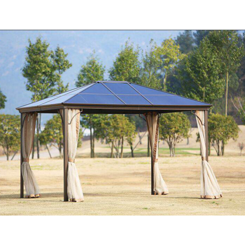 戈尔德豪华双顶棚 网纱户外庭院四角凉亭 铝合金欧式岗亭蓬帐篷