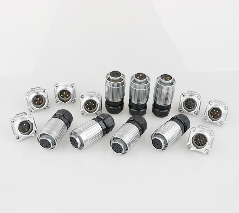 linko凌科yw20螺纹锁紧ip67防水连接器2-12芯航空插头电源插座m20