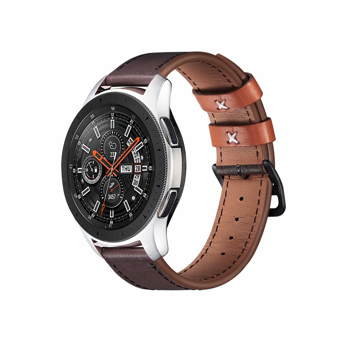 新款真皮表带适用三星galaxywatchactive手表华为 华米青春版跨境