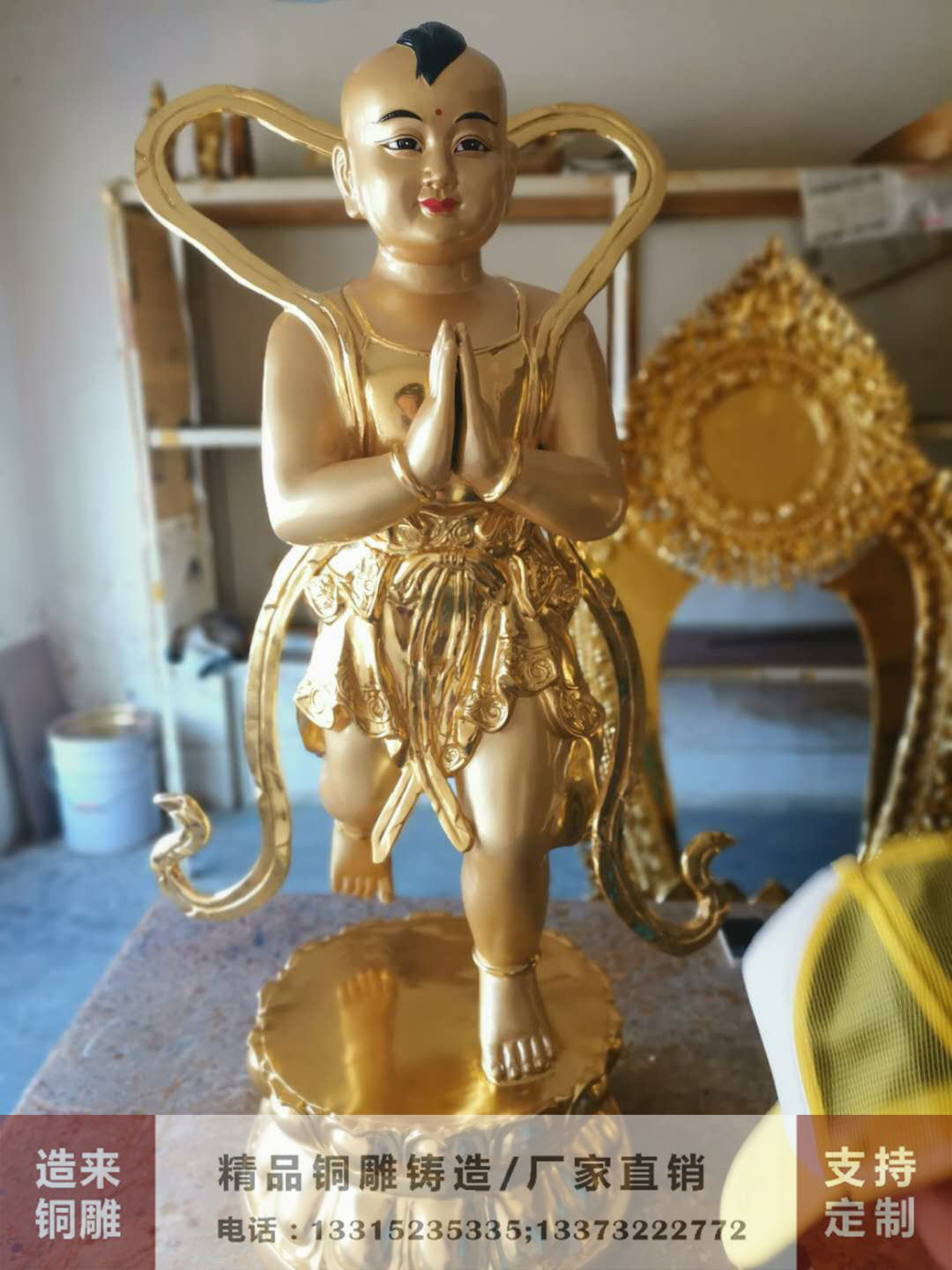 大型纯铜观音菩萨佛像南海千手观音铜像寺庙院贴金铜佛像源头厂家