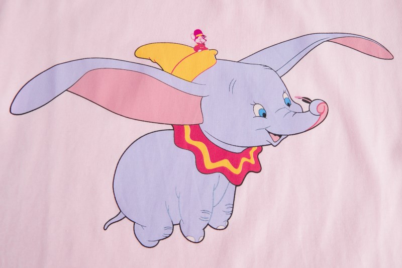 2019早春新款粉色小飞象t恤 情侣宽松女短袖明星杨幂秦岚同款t恤