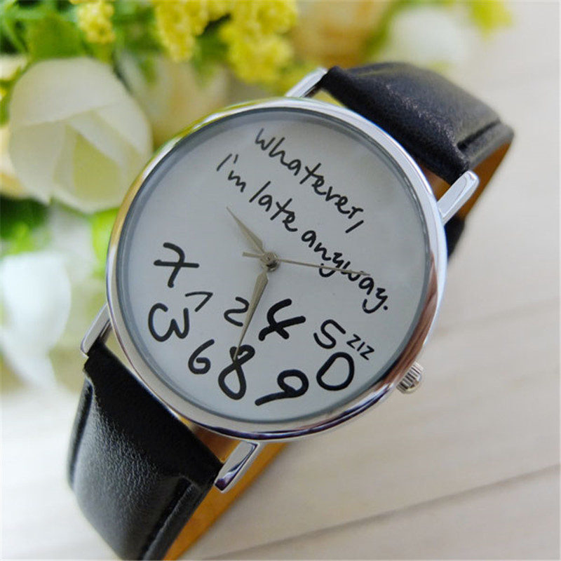 清仓甩卖速卖通 whatever i am late anyway 英文字母皮带手表