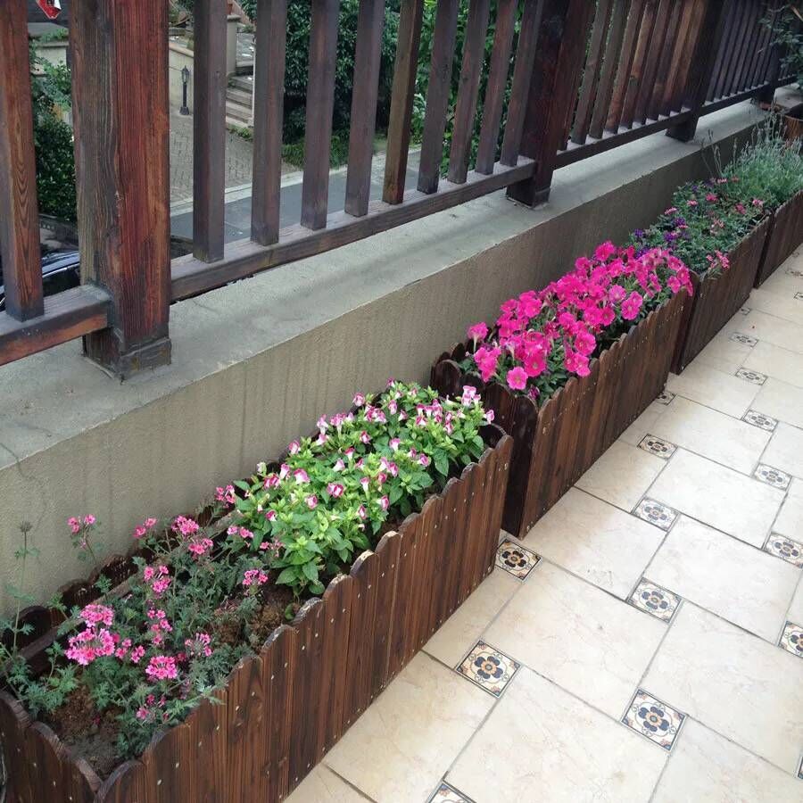 长方形木花盆防腐木花箱室外种植箱户外阳台种菜盆特大实木花槽