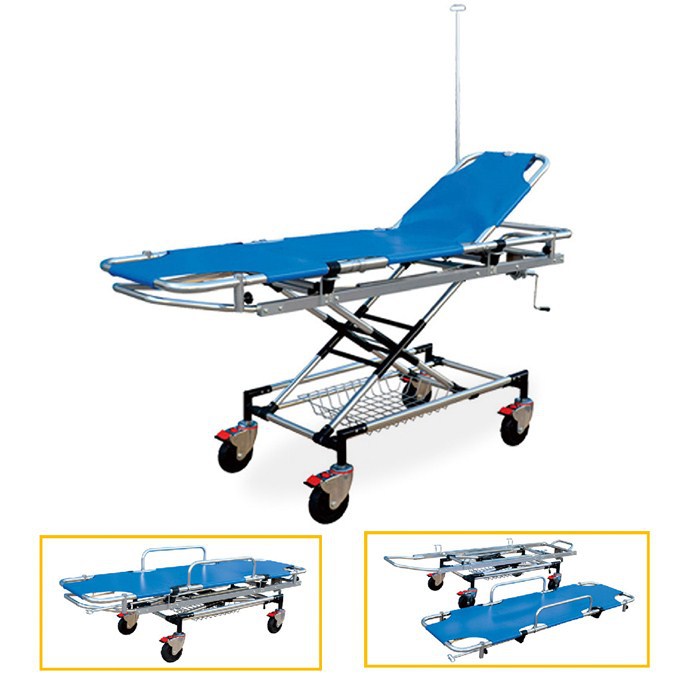 【厂家直销】不锈钢医用抢救床可拆分抬背一体式移动抢救床