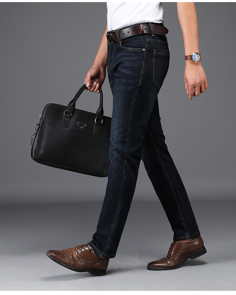 老爷车牛仔裤男秋季加厚宽松直筒男裤弹力修身休闲潮流青年男裤子