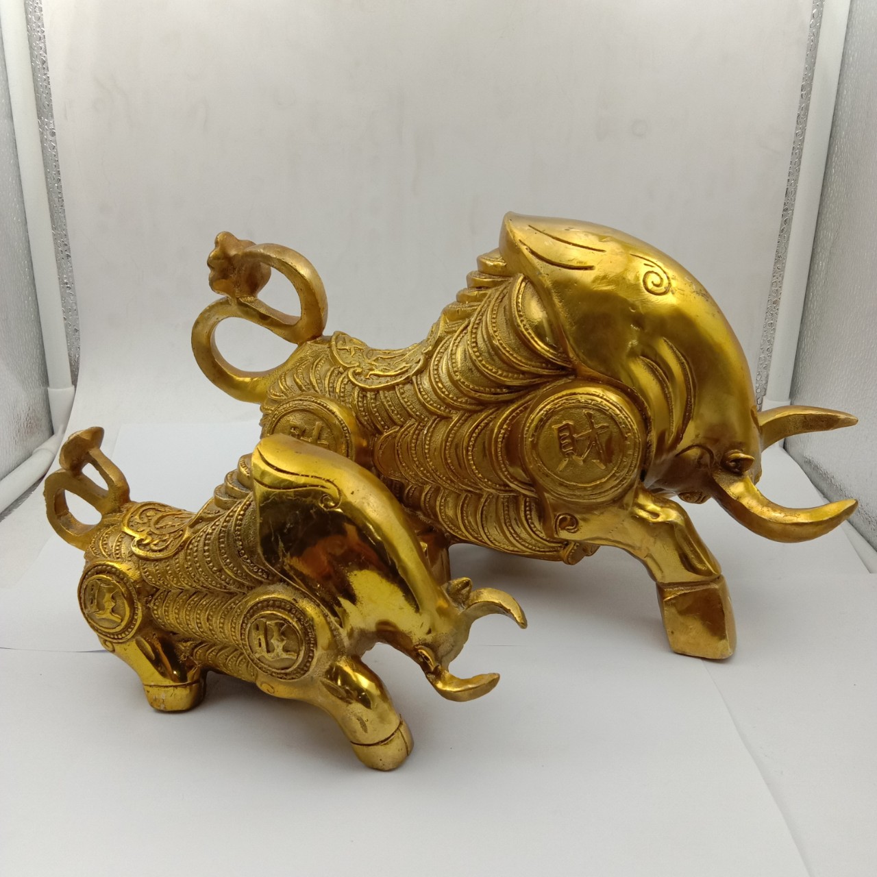 厂家直销 批发纯铜招财旺市旺财牛大小纯铜牛家居办公室牛摆件