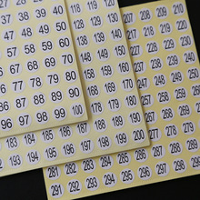 序号100工号标签标签尺码贴纸1号码300数字字号干胶贴纸圆形编号