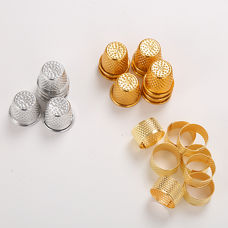 十字绣顶针家用缝纫diy工具 铜顶针 金色银色带帽顶针 家居缝补用