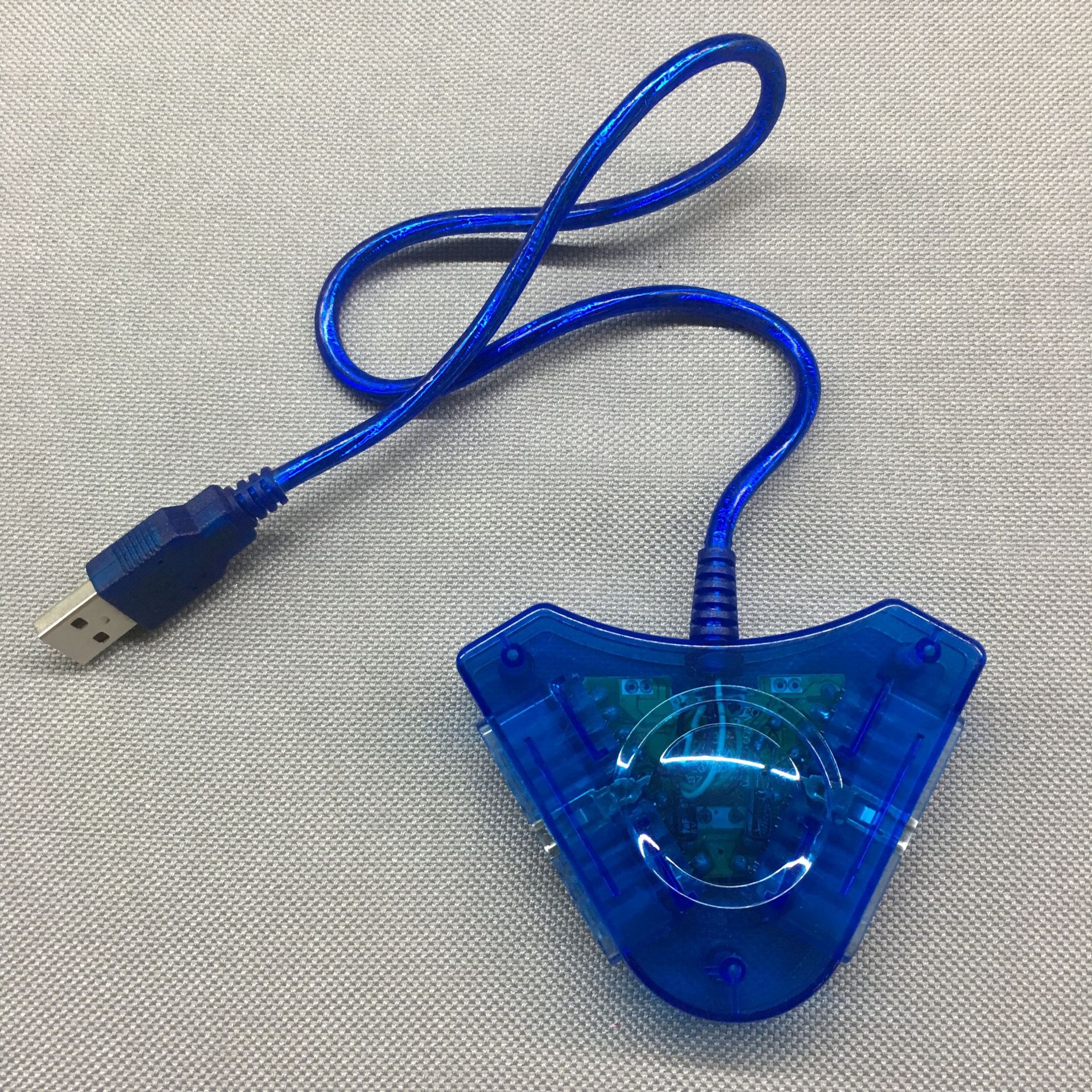 适用于ps1/2手柄转usb转换器在索尼ps3电脑pc笔记本玩游戏9针p孔