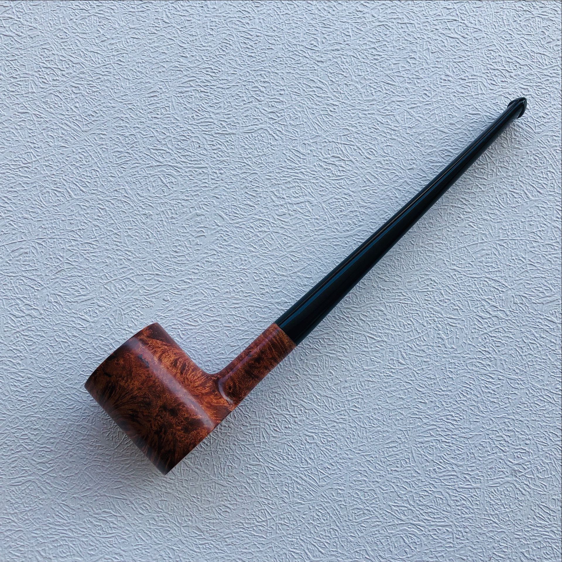 三森批发石楠木烟斗3mm铁芯木烟丝小号斗8574#小长柄阅读桌斗