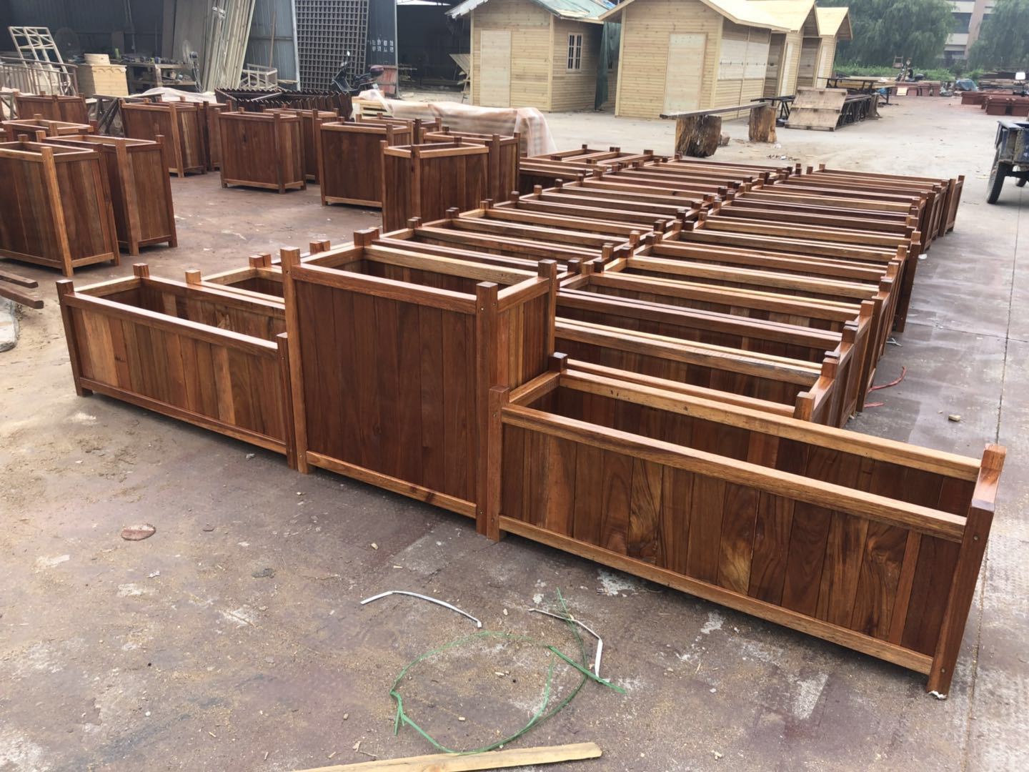 定制防腐木花箱组合花箱户外公园花盆实木户外落地式防腐木花坛