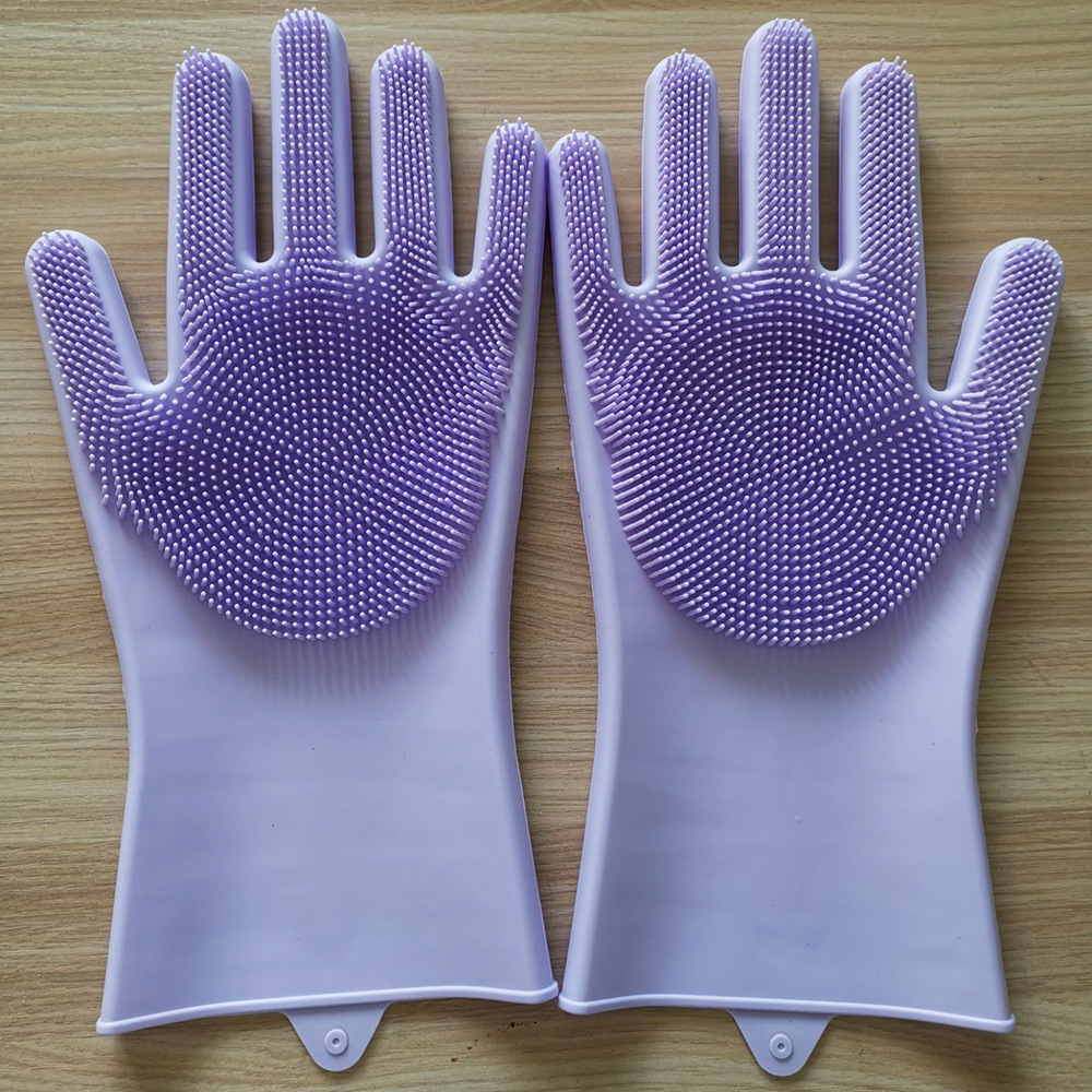 硅胶洗碗手套 抖音硅胶魔术手套 家务清洁刷隔热耐高温硅胶手套