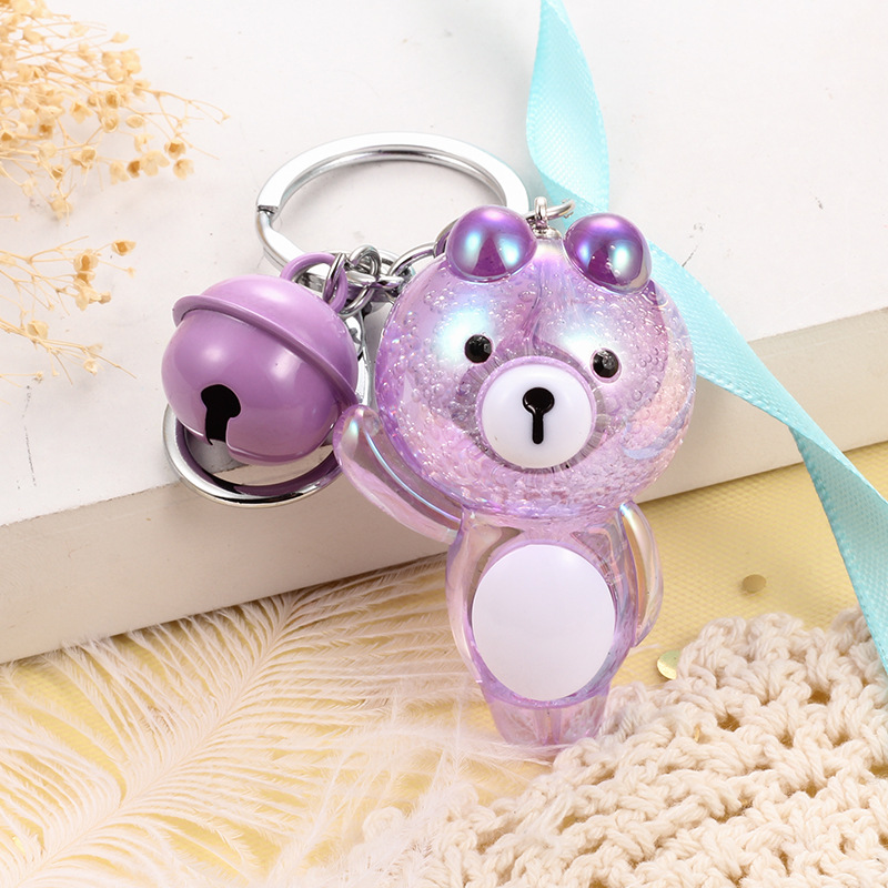 新款卡通创意幻彩气泡熊钥匙扣女可爱包包汽车钥匙链挂件包包挂件