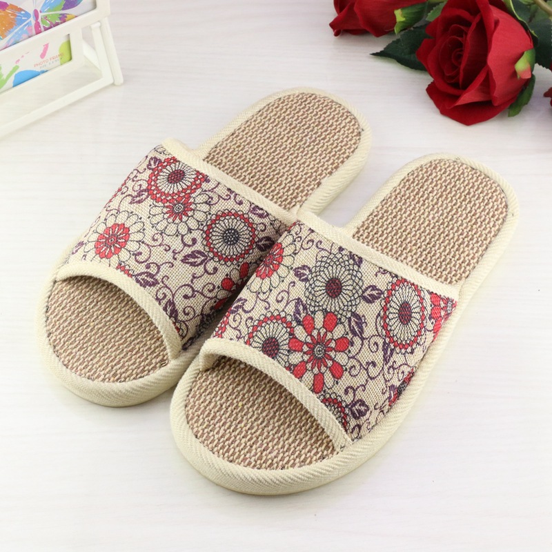 Blue and White Porcelain Couple Linen-like Slippers Stall Exhibition Meeting Running Rivers and Lakes Baby Boy and Girl Summer Slippers Home Indoor Mop