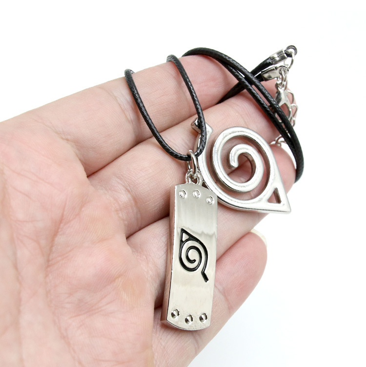 动漫周边火影忍者鸣人卡卡西佐助木叶护额标志双牌项链 xl-j01029