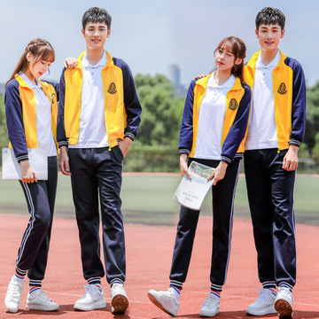 中学生校服运动套装初中高中秋季英伦学院风班服韩版宽松棒球服女