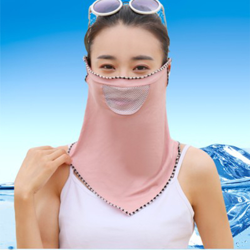 防晒口罩女透气遮脸夏季户外防紫外线骑车莫代尔面罩开车护颈面纱