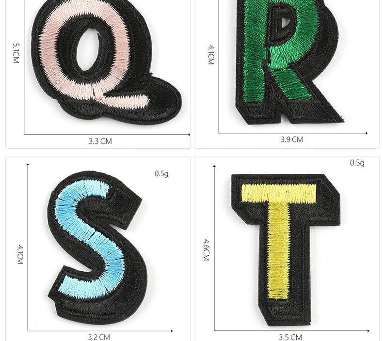 26个英文字母电脑绣花布标名字标记球服记号补丁服装辅料刺绣布贴