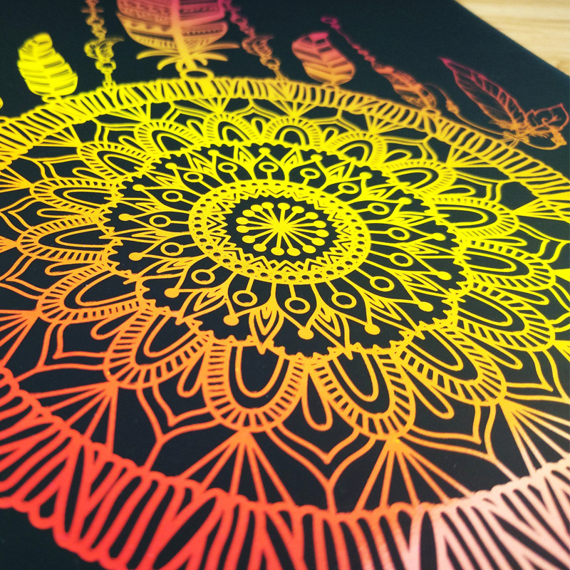 diy卡通彩色刮画本 儿童刮纸 刮刮画 刮刮卡送竹签