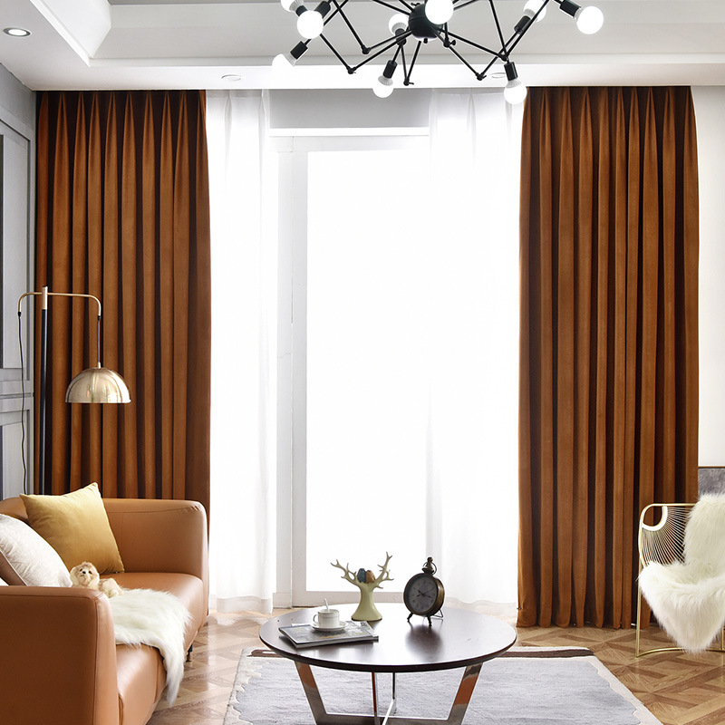 丝绒窗帘 皇家真丝绒窗帘 绒布窗帘遮光卧室客厅别墅