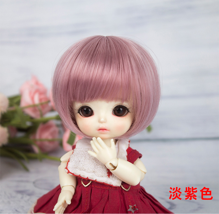 现货bjd8分柔软丝娃娃假发玉米烫长卷发套1/8女娃适用深栗色假毛