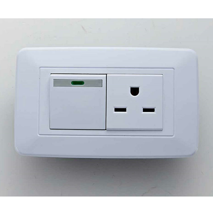 118型 美式美标一开三孔墙壁插座开关250v 南美家用商场墙壁开关