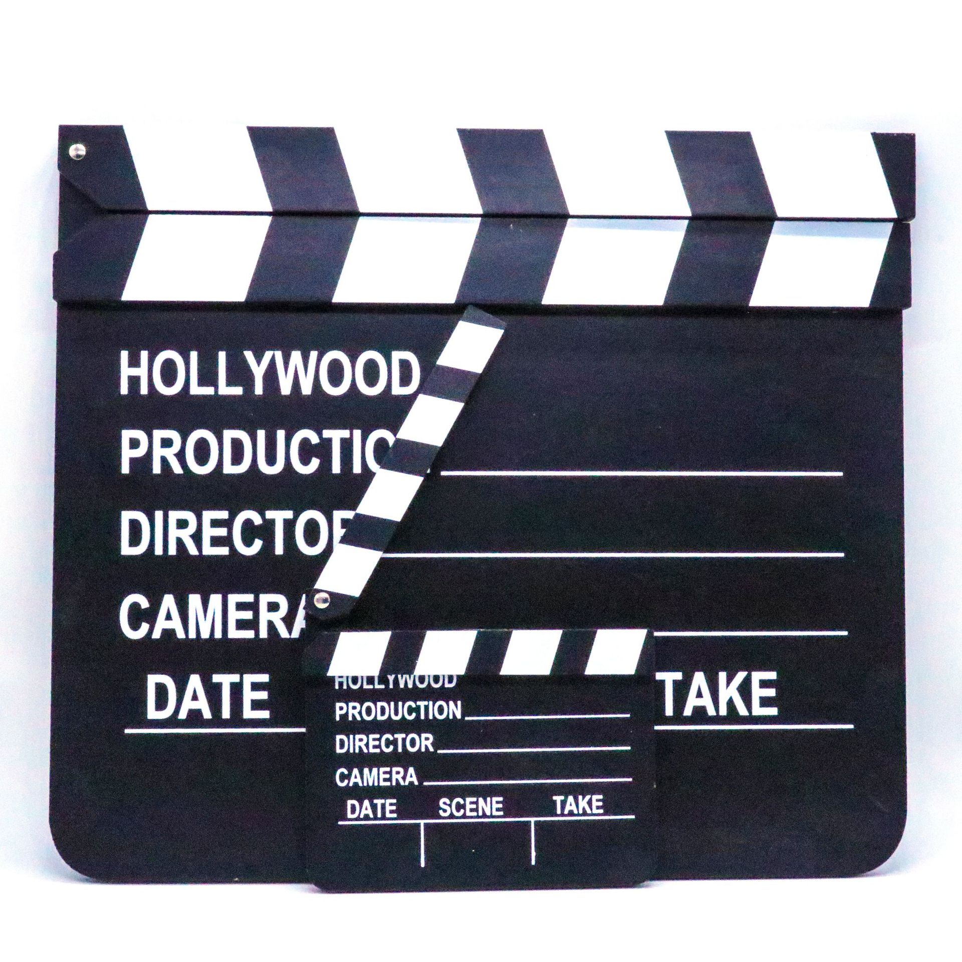 厂家直销新款英文电影打板导演拍板 黑色影视拍照道具摆拍板批发