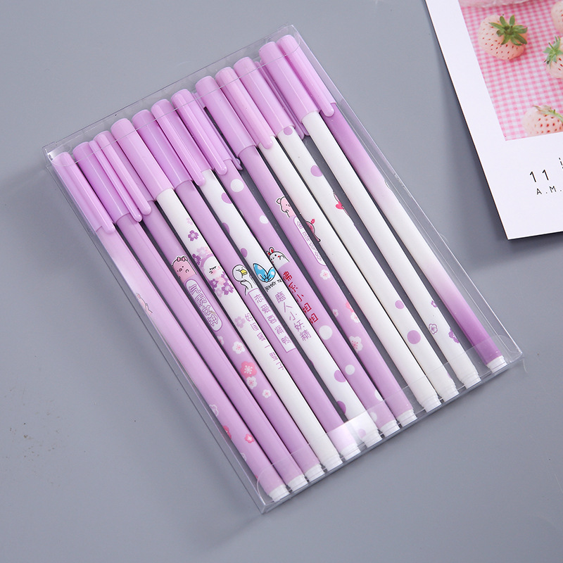 Creative Gel Pen Set Pen Set 12 One Box Set Student Stationery Set Boutique Pedestrian Street Stationery Store Pen Set