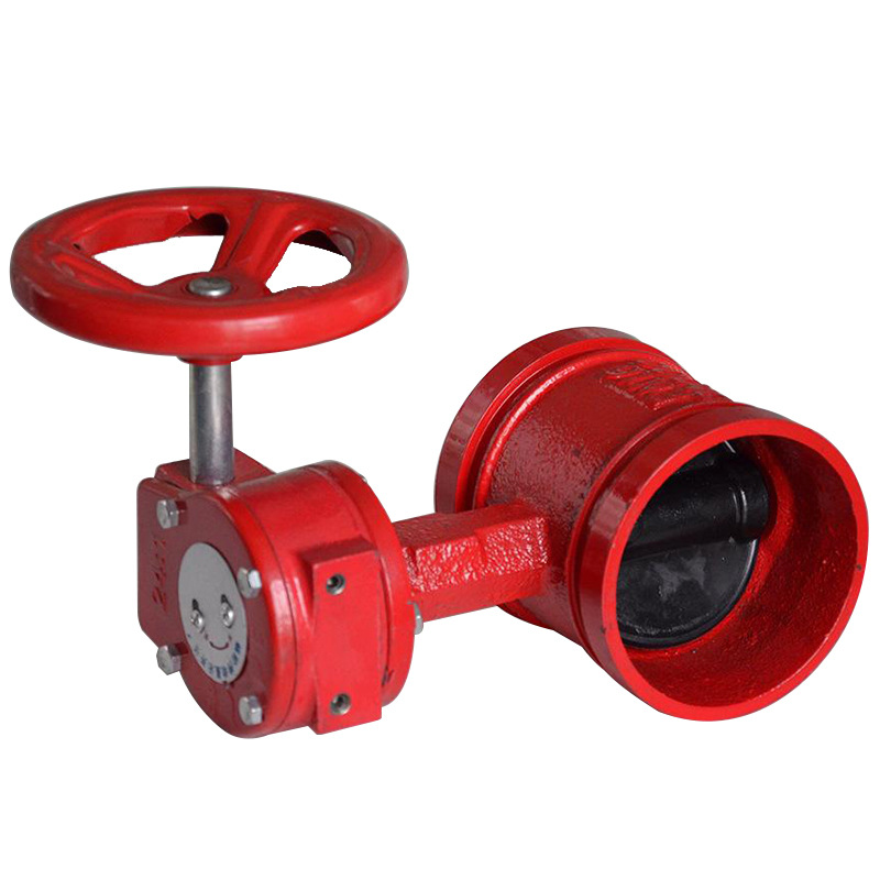 长期供应 球墨铸铁手柄沟槽蝶阀 国标涡轮沟槽蝶阀式 量大批发