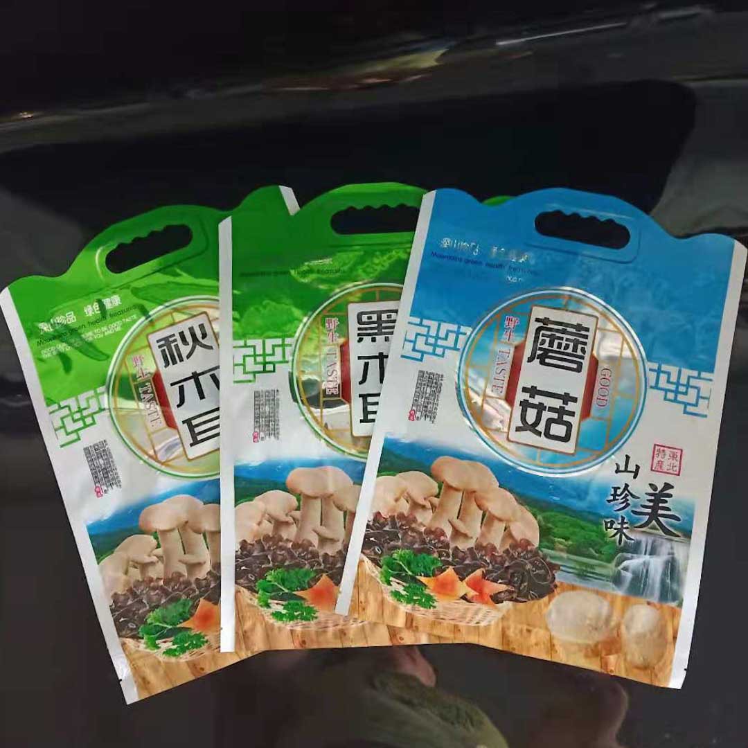 东北特产木耳蘑菇包装袋长白山黑秋木耳蘑菇透明开窗自封拉链袋