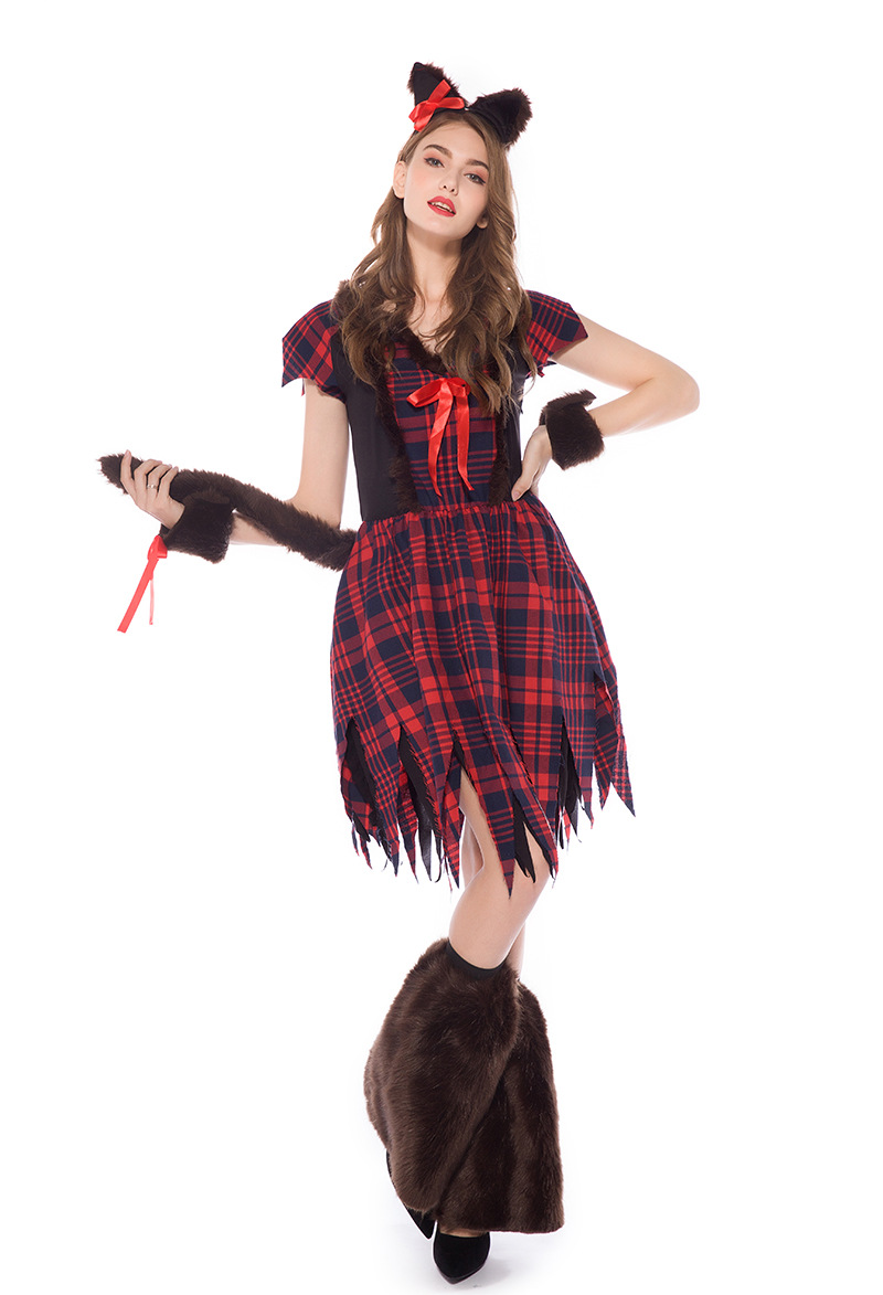 鑫乐万圣节火狐狸cosplay动物毛毛装 出口游戏制服 狐狸舞台装