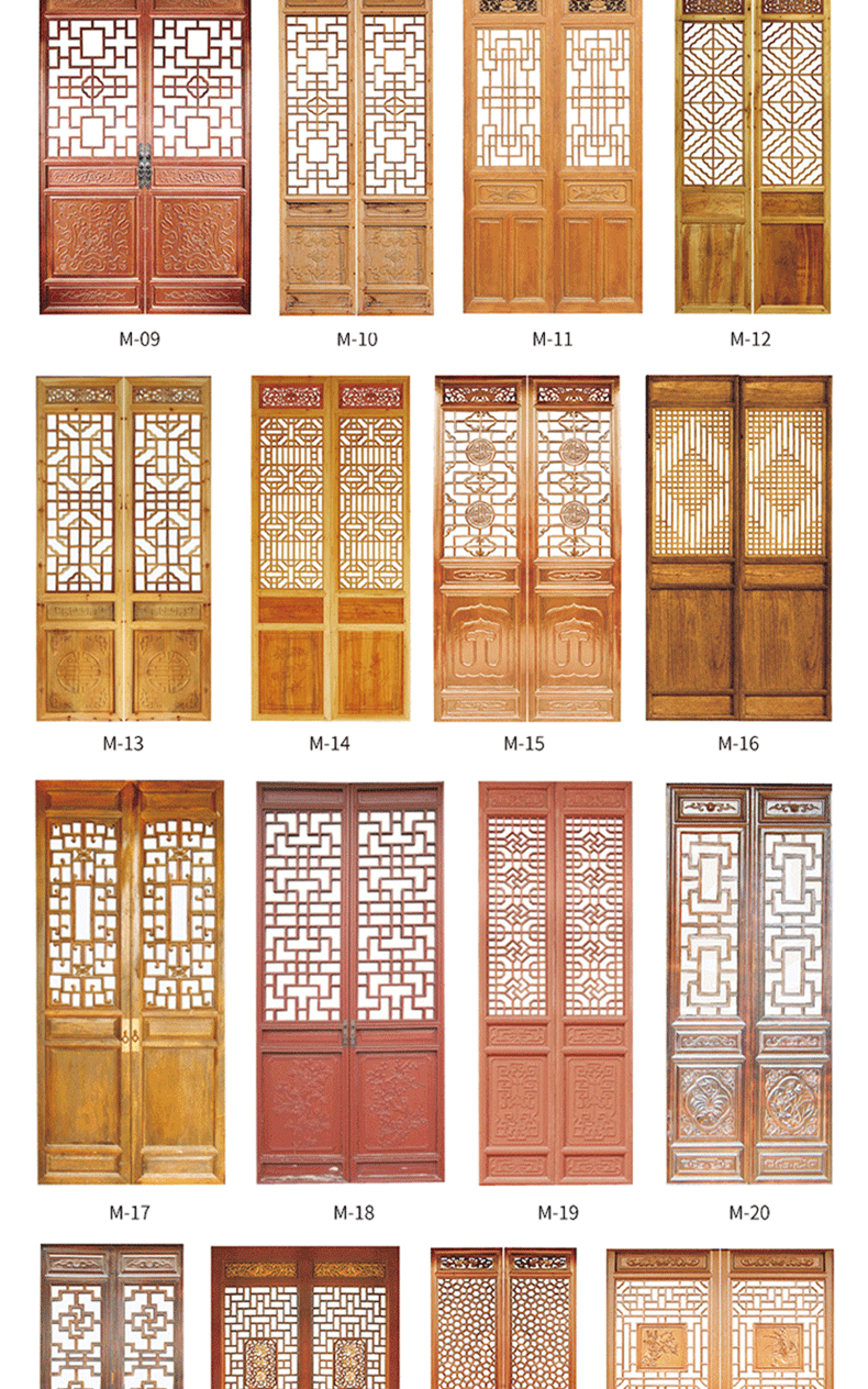 东阳木雕仿古门窗实木花格寺院古建园林中式门窗镂空花格木门定制