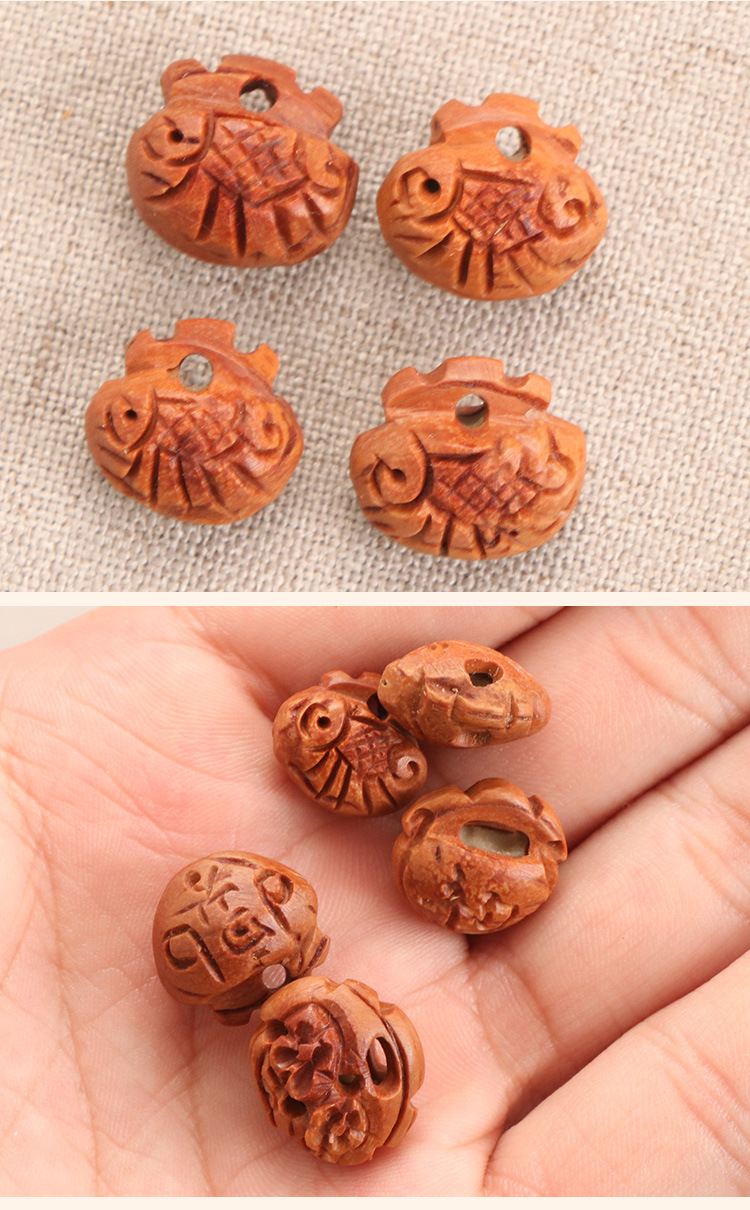 厂家供应 龙纹桃核 福锁 如意长命百岁锁饰品配件 手链diy配饰