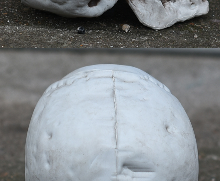 现货万圣节道具 酒吧鬼屋密室恐怖烂头鬼摆件骷髅头装饰 人骨模型