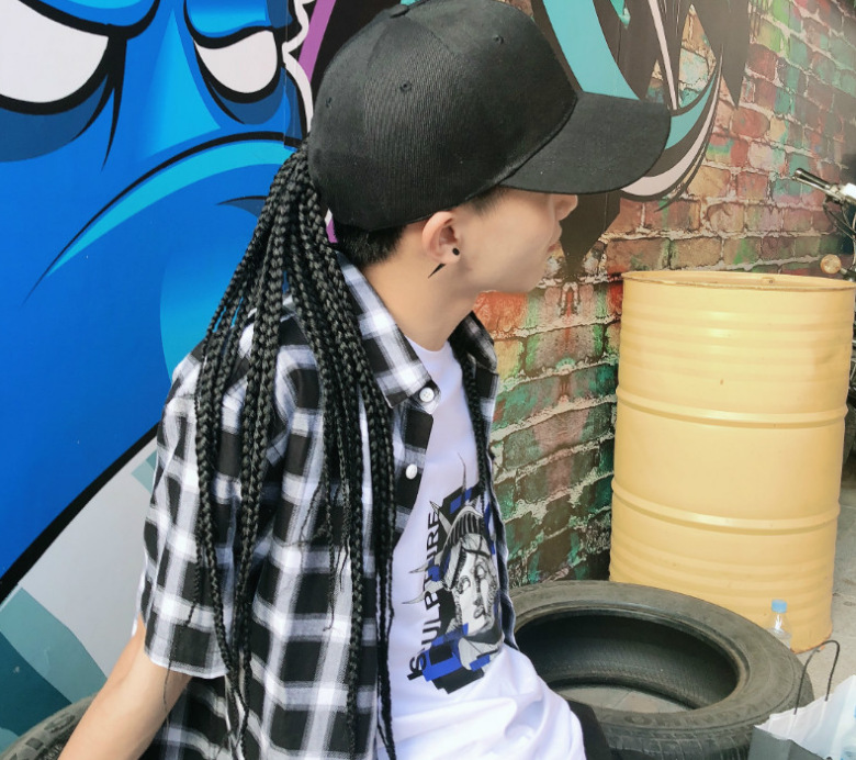 脏辫假发帽子一体秒戴男时尚嘻哈辫子假发男头戴式成品直接戴马尾
