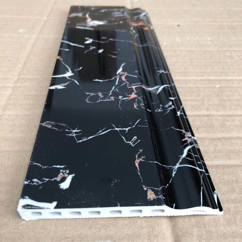 石塑踢脚线平底地脚线装饰线条仿大理石线条灰色带金边 防火防水