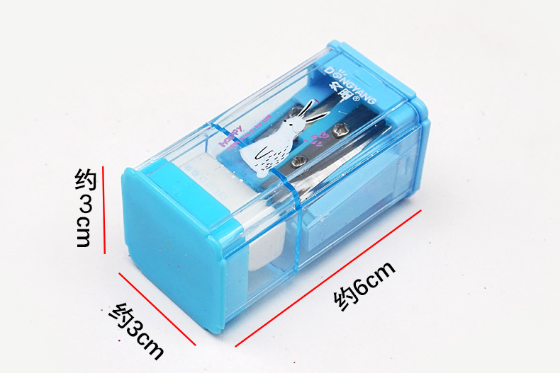 双孔卷笔刀 卡通削铅笔刀 塑料铅笔刨 彩色旋笔刀 削笔器 带橡皮