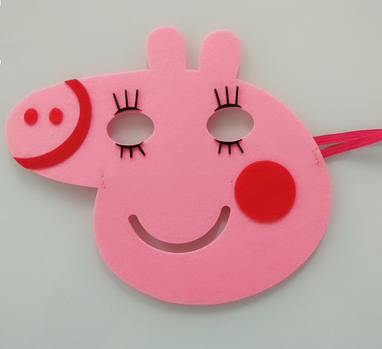 小猪一家猪爸爸妈妈毛毡布面具卡通头饰幼儿园小猪表演道具